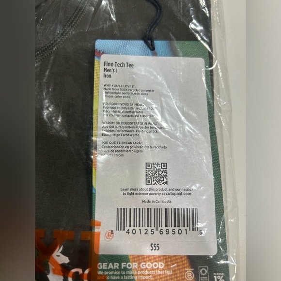 Cotopaxi Men's Large Fino Tech Tee Iron Green NWT Quick Dry Soft Fabric - Picture 7 of 12